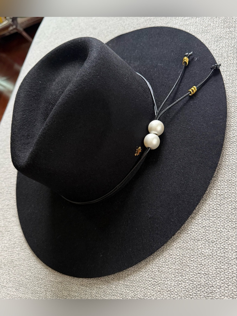 Lele Sadoughi Jet Farrah Wool Rancher Hat (BNWT; $145 retail)